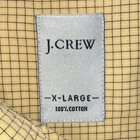 JCrew Micro Check Yellow Long Sleeve Cotton Button Down Shirt Size XL - Picture 3 of 13